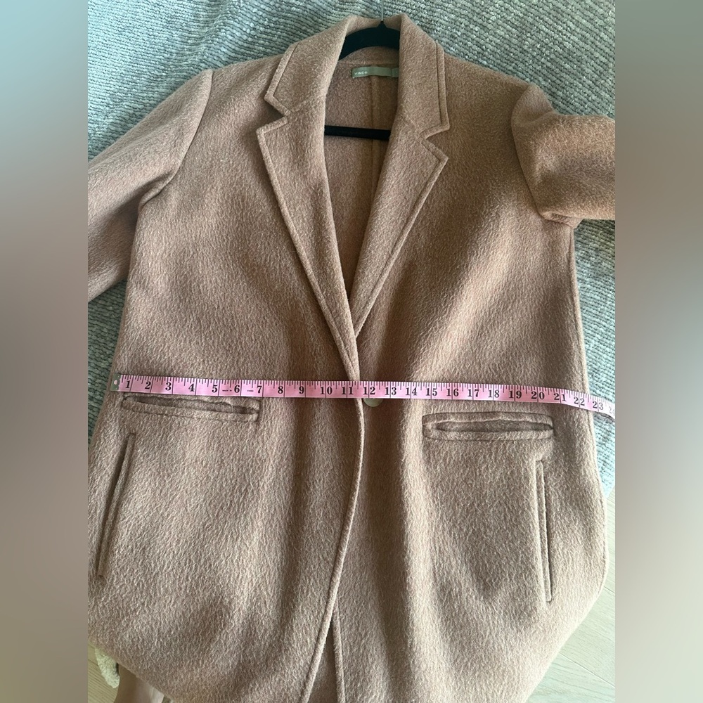Vince Brushed Wool Long Coat in Vintage Rose - Picture 8 of 16